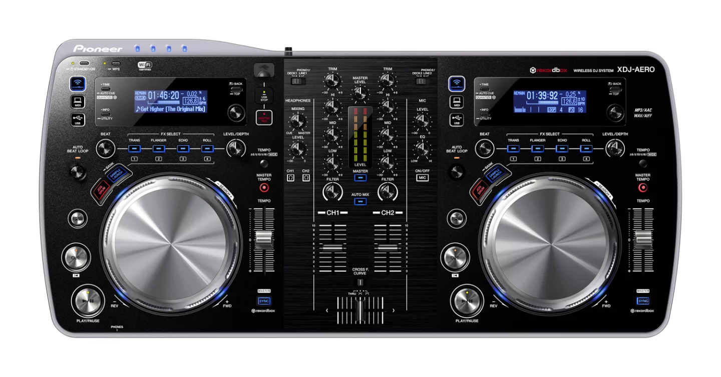 The XDJ-AERO can source MP3/AAC audio tracks from up to four different WLAN-enabled devices at any one time, and there's no need to worry about venues having decent Wi-Fi as the unit can create its own wireless access point