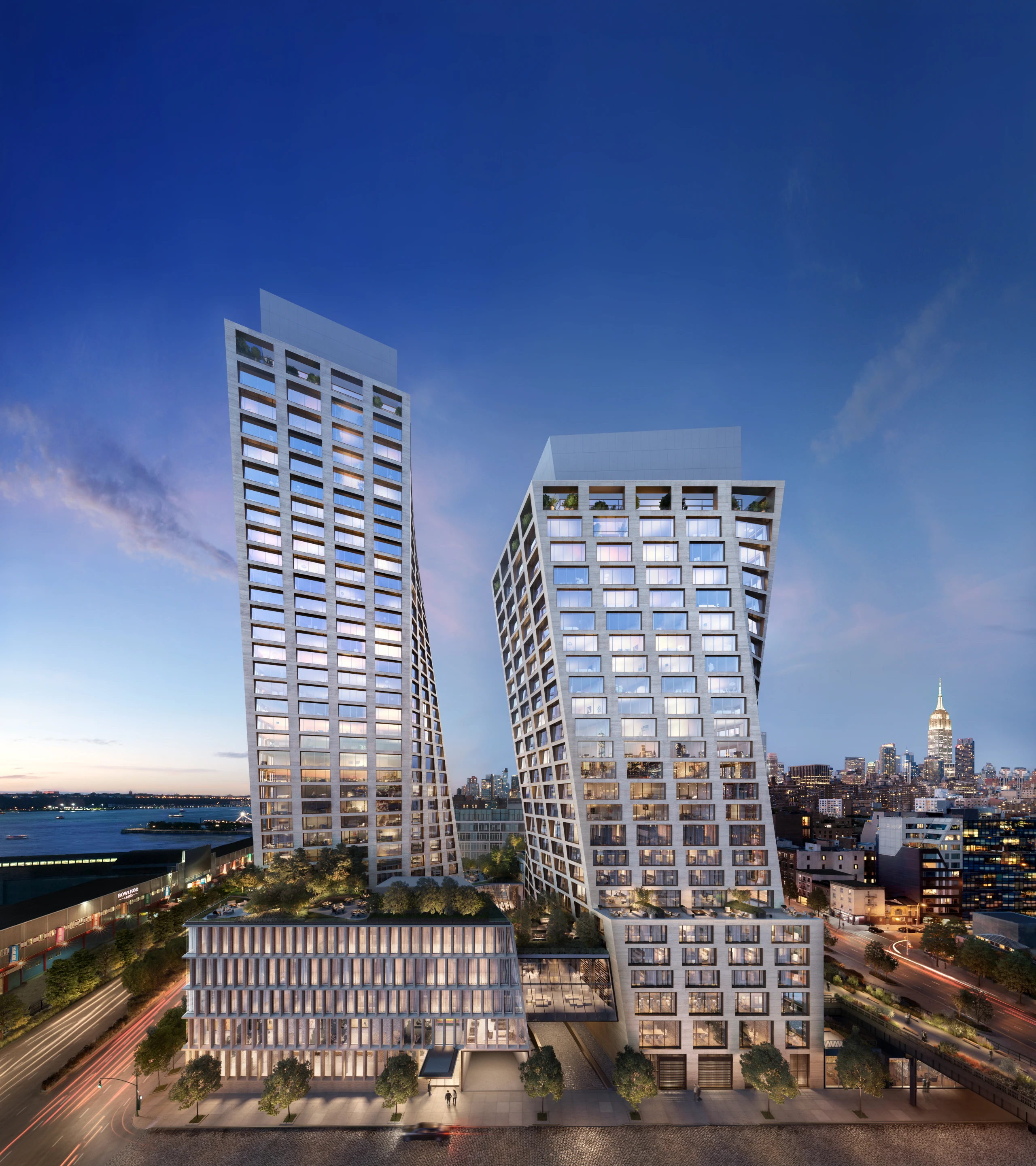 The XI towers will rise to a height of 402 ft (122.5 m) and 302 ft (92 m)