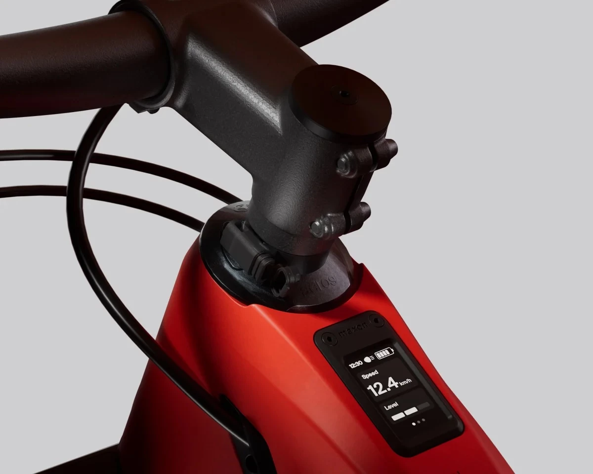 Maxon's ebike drive display integrates neatly on the top tube