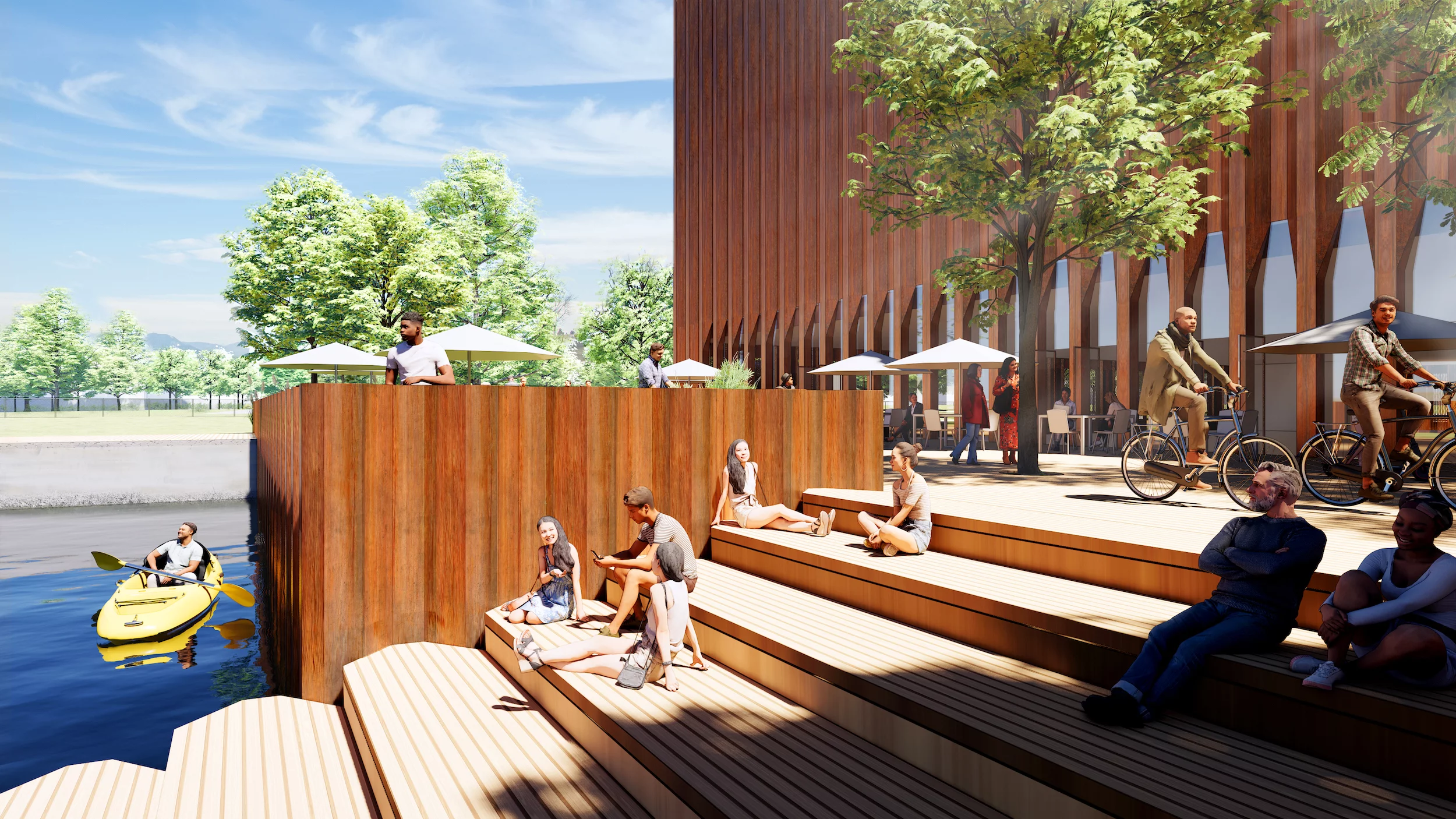 The Samson Stages Red Hook Studio will include a cafe and seating areas by the water