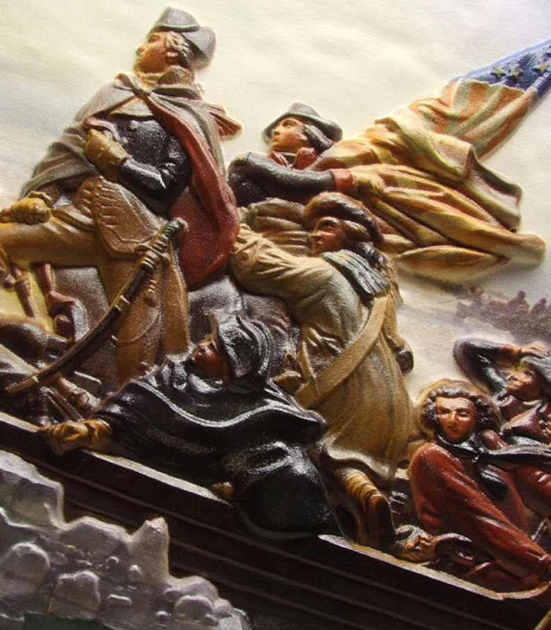 George Washington Crossing The Delaware as a 3D Tactile Fine Art Print