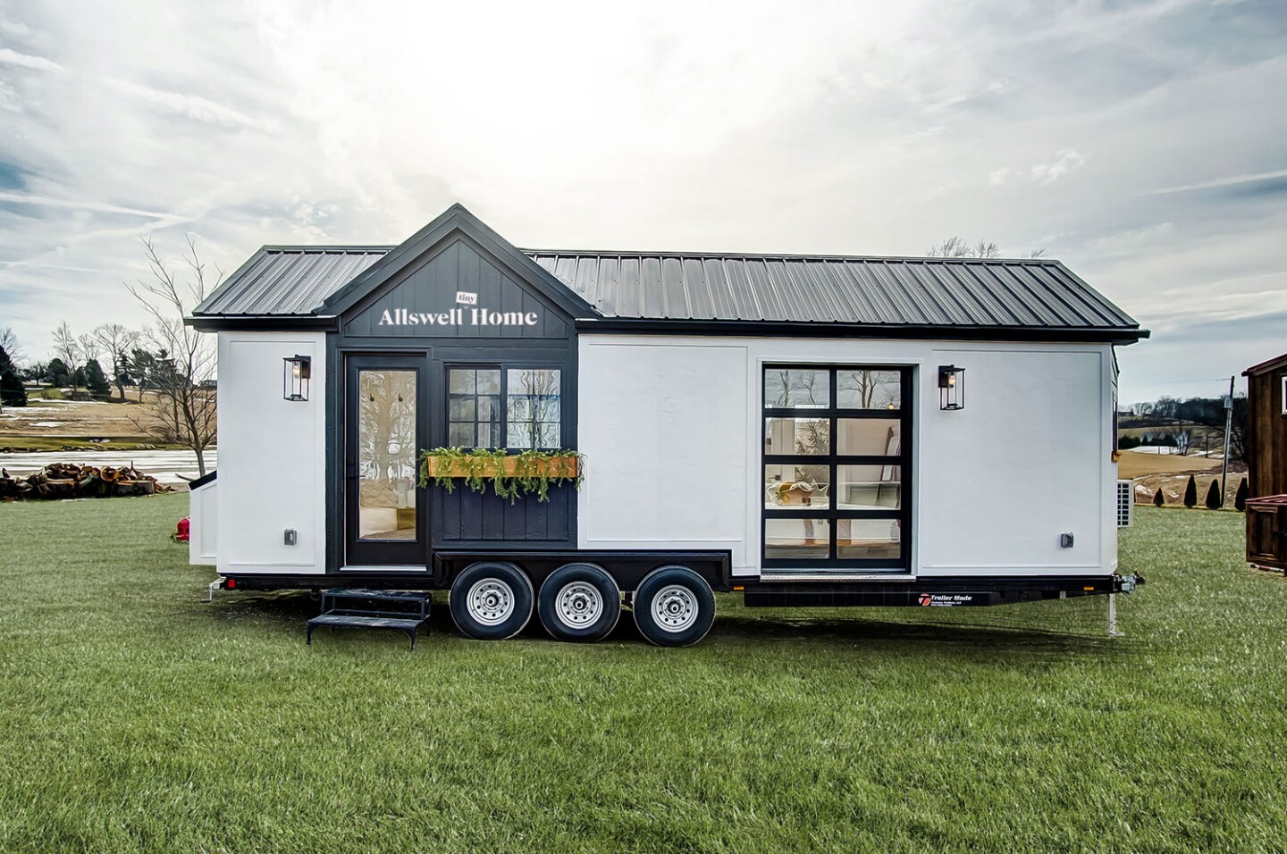 The Allswell Tiny Home measures 28 ft (8.5 m)-long