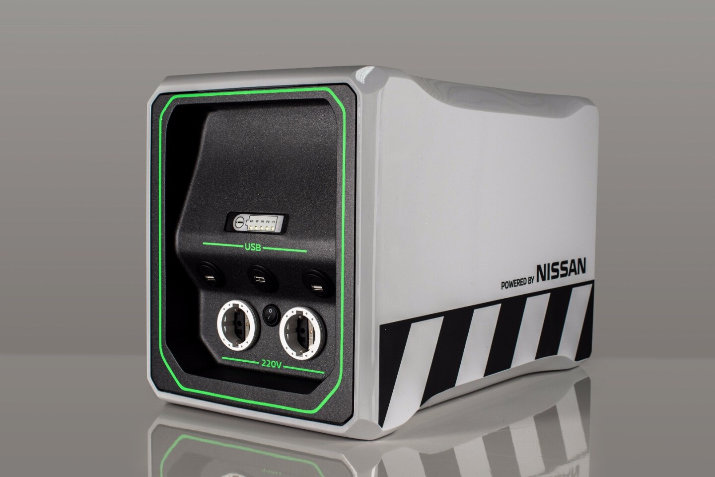 The pack has two input sockets and five output sockets