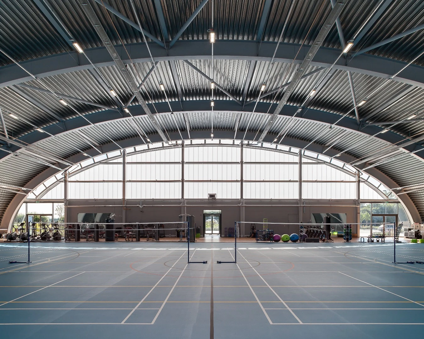Inside the sports center