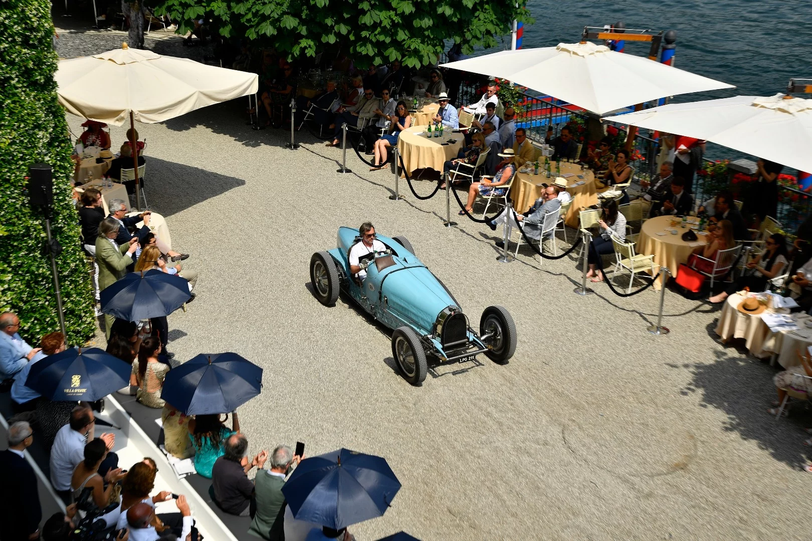 One of just eight Bugatti Type 59 Grand Prix racers ever built, with five extant, the T59 was the last pre-war Grand Prix car from Molsheim. Marc Newson is pictured driving his Bugatti Type 59 at Concorso d'Elegenza Villa D'Este