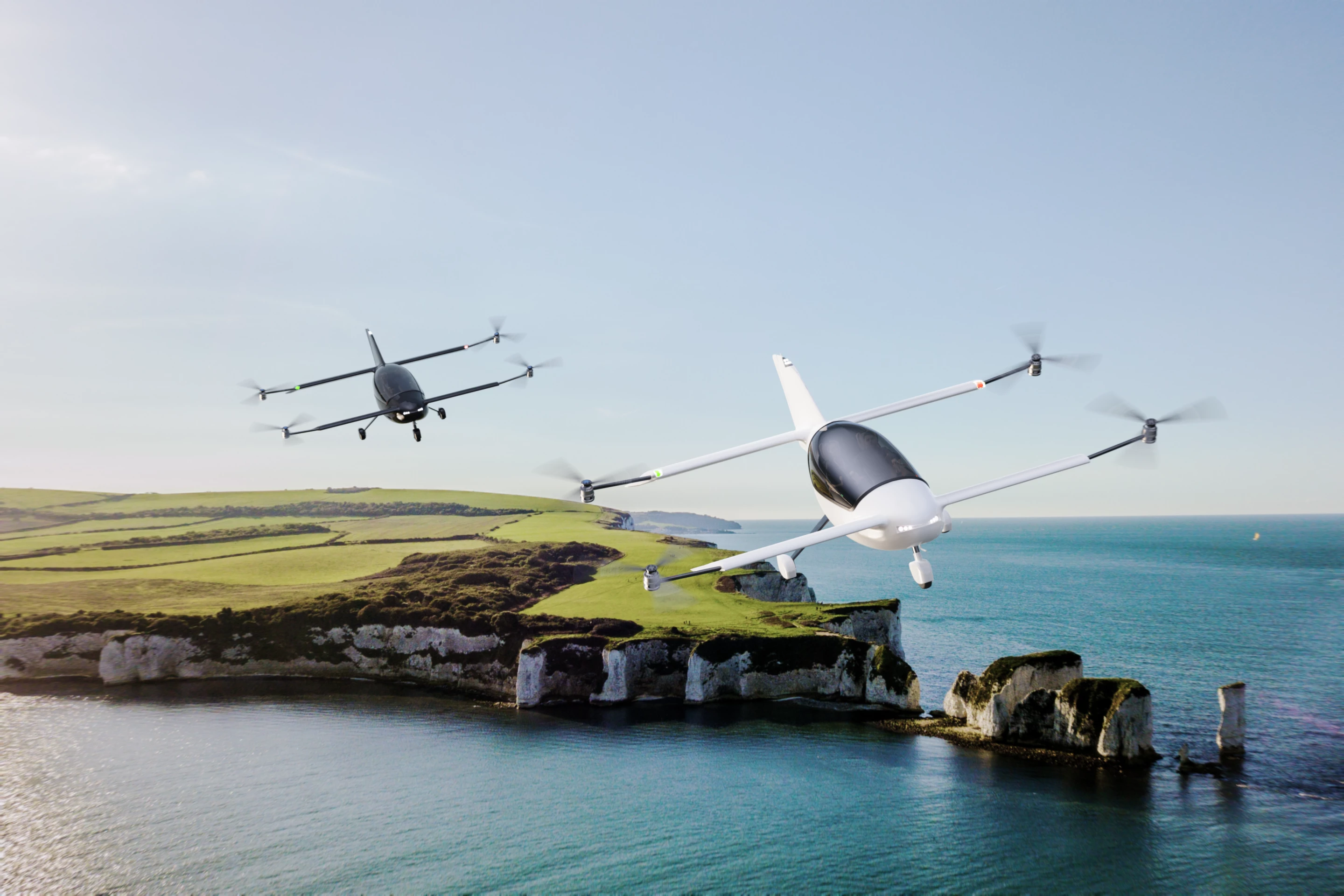 Three-wheel landing gear allows conventional short takeoff and landing