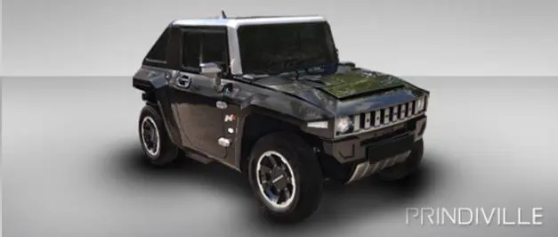 The Prindiville Electric Hummer has two seats and three doors