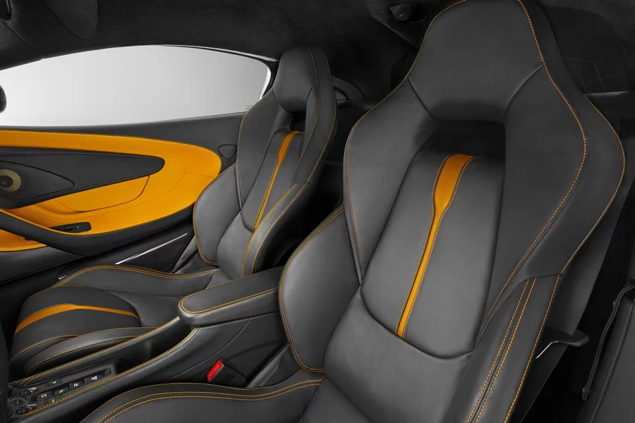 The McLaren 570S Coupé has leather upholstered seats as standard