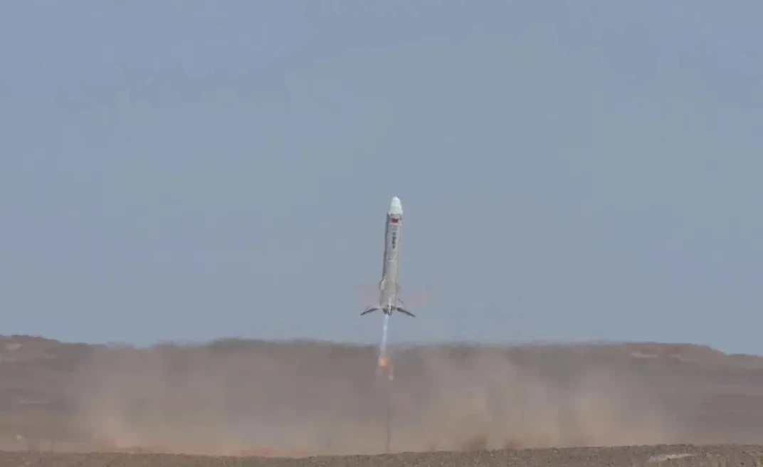 The rocket uses methane-fueled engines