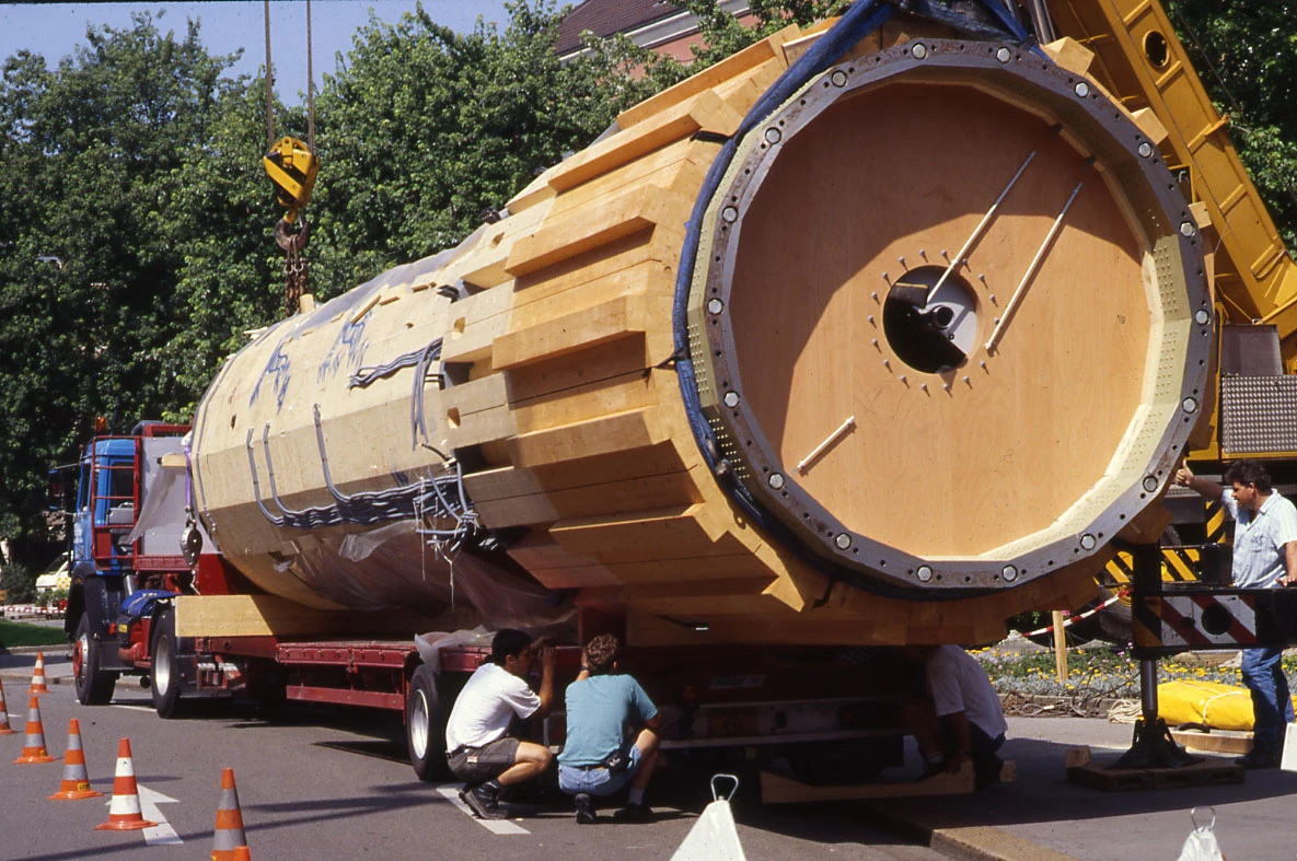 Examining the Heliotrope's wooden central column