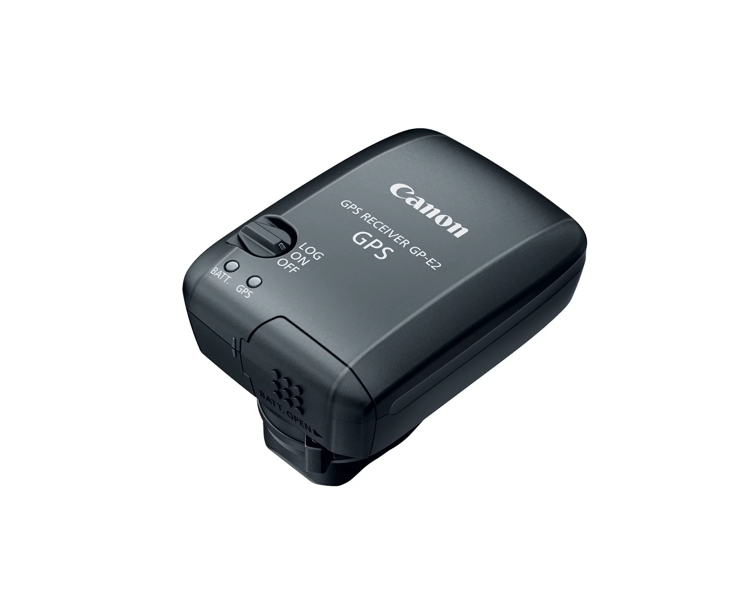 The Canon GPS Receiver GP-E2 can be connected to the camera via the accessory shoe or a USB cable