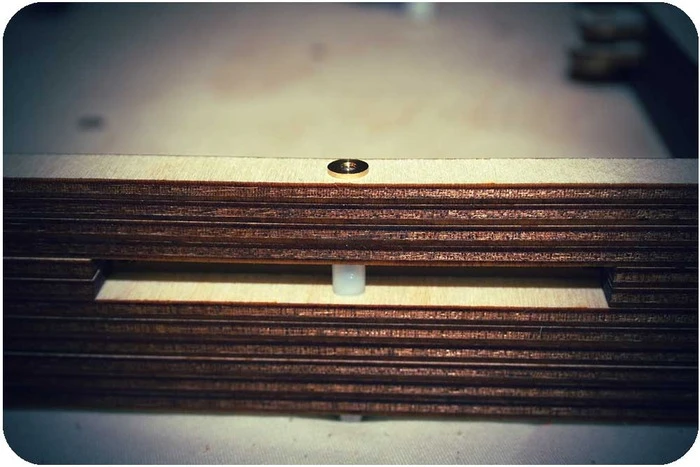 The LittleBox's plywood panels have been laser cut