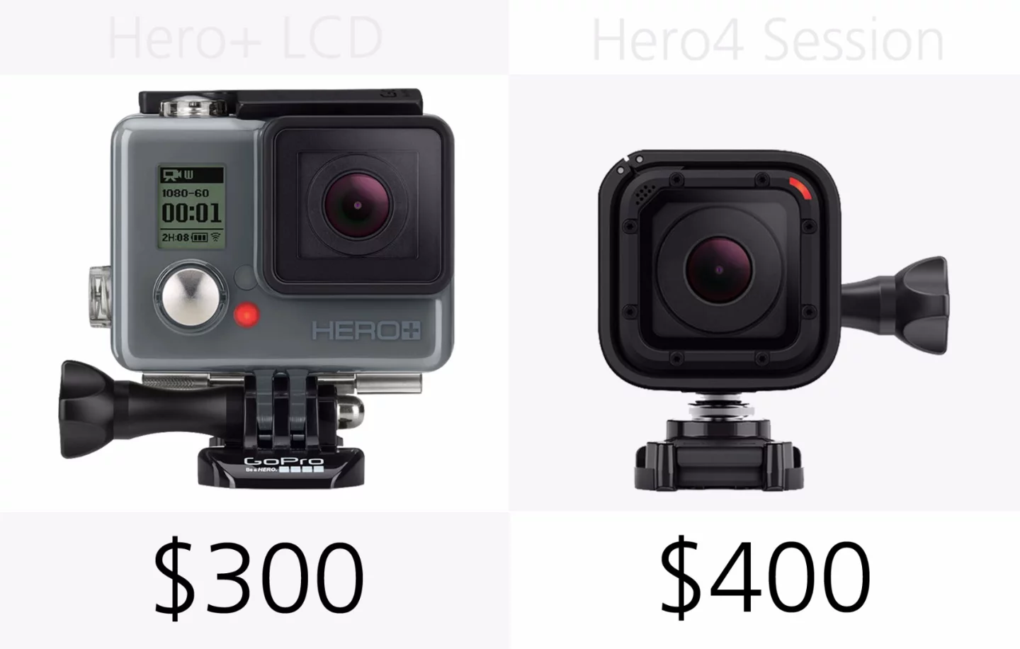 GoPro Hero+LCD and GoPro Hero4 Session price