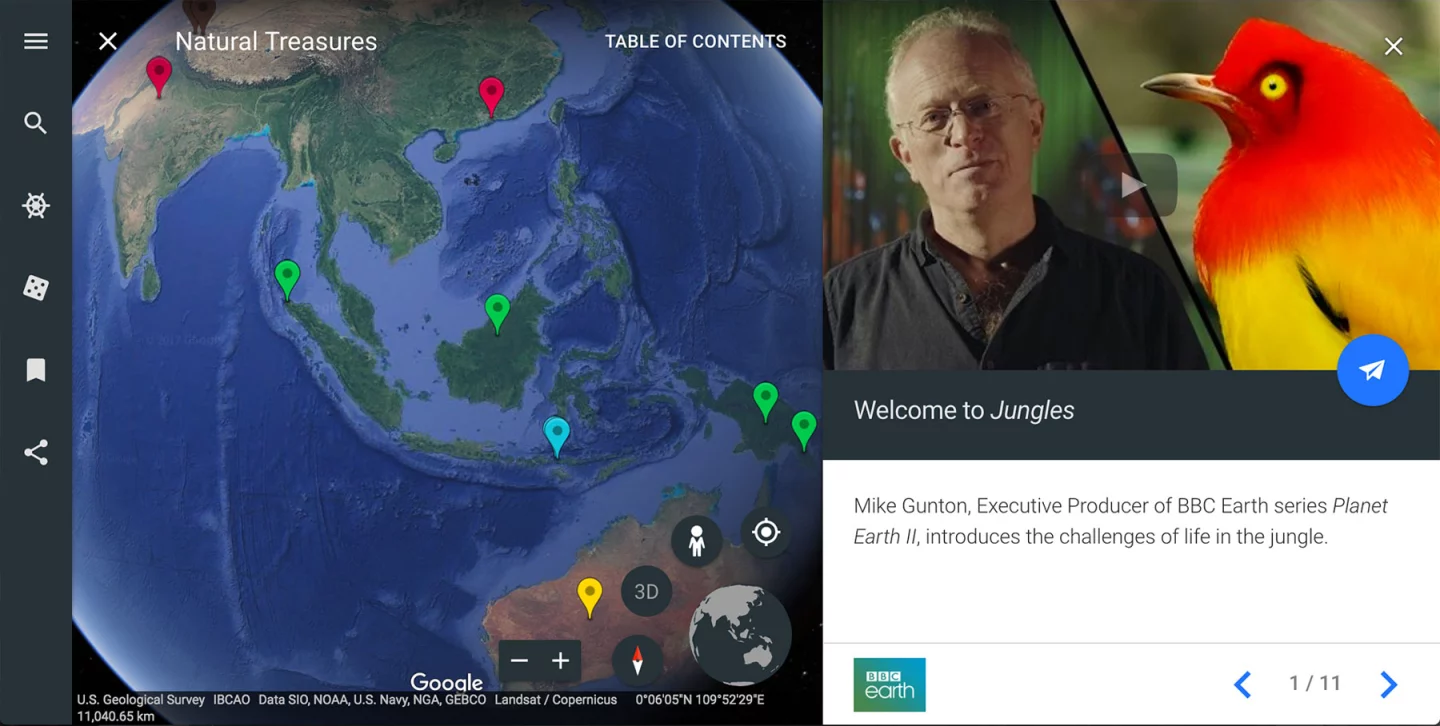 A voyage to jungles of the world with BBC Earth and Google Earth