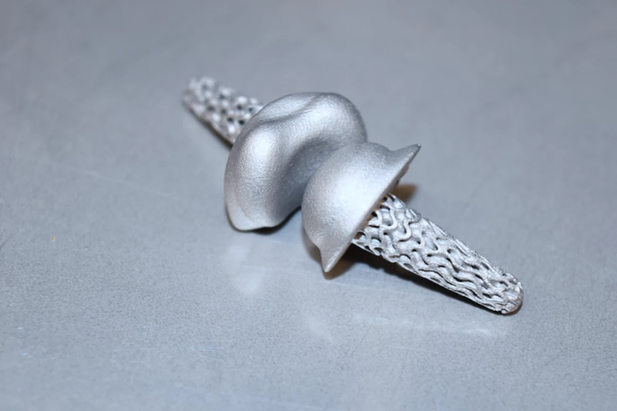 One of Fraunhofer's prototype 3D-printed titanium custom finger joints