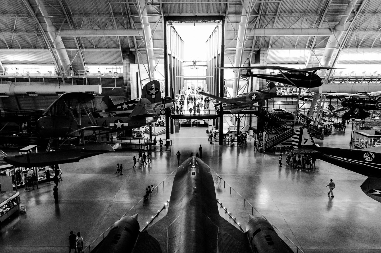 The SR-71 Blackbird, inside the Air and Space Museum in Virginia