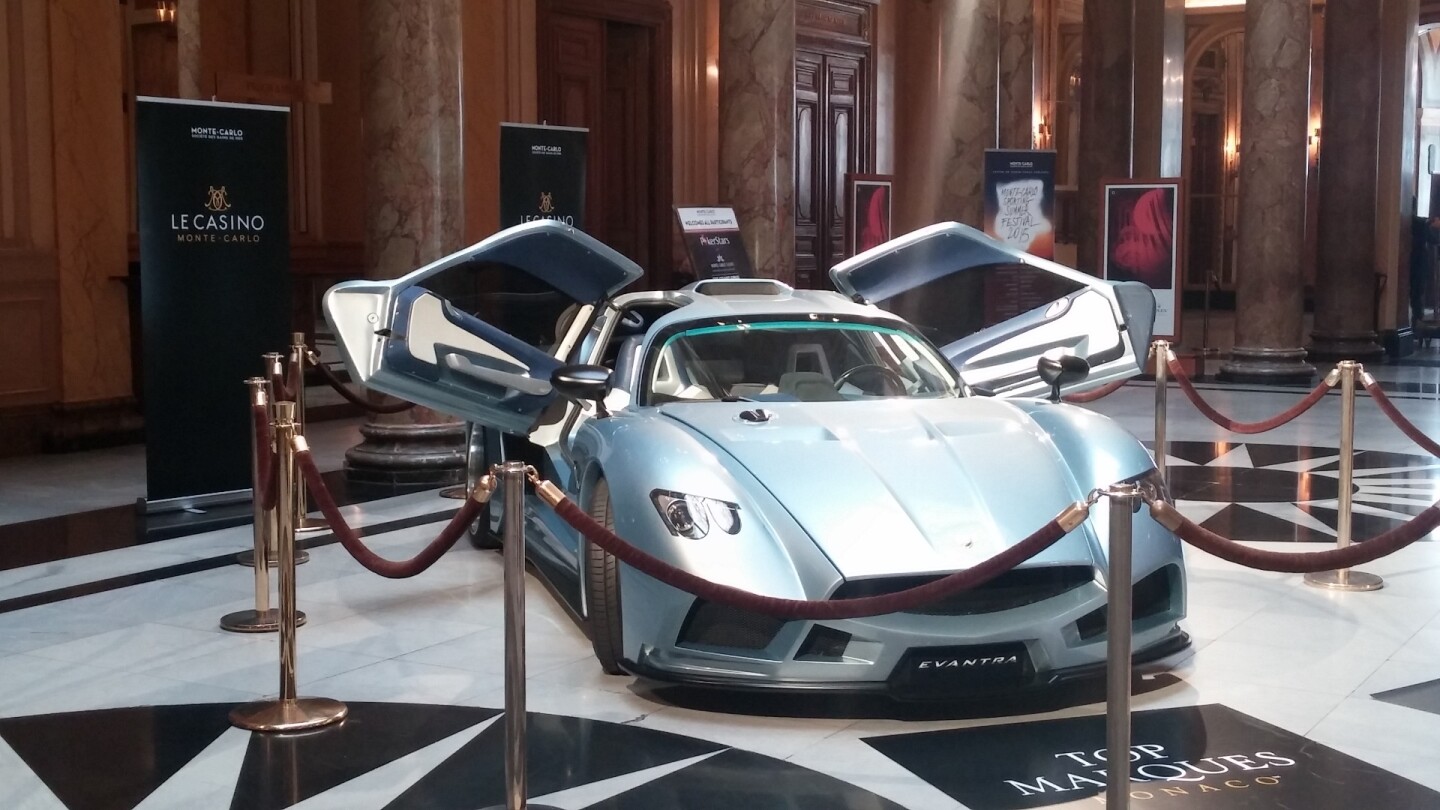 The 00 chassis on display in the Casino de Monte Carlo