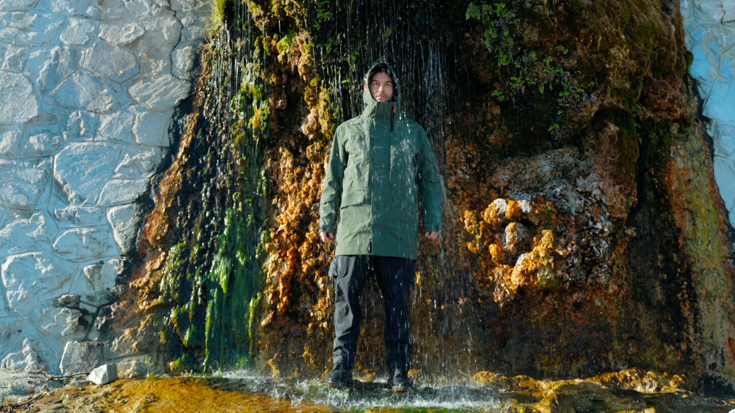 Caligo adventure pants are great for standing under waterfalls – the legs even have a zip that allows the leg to flare over your shoes for keeping your shoes dry-ish
