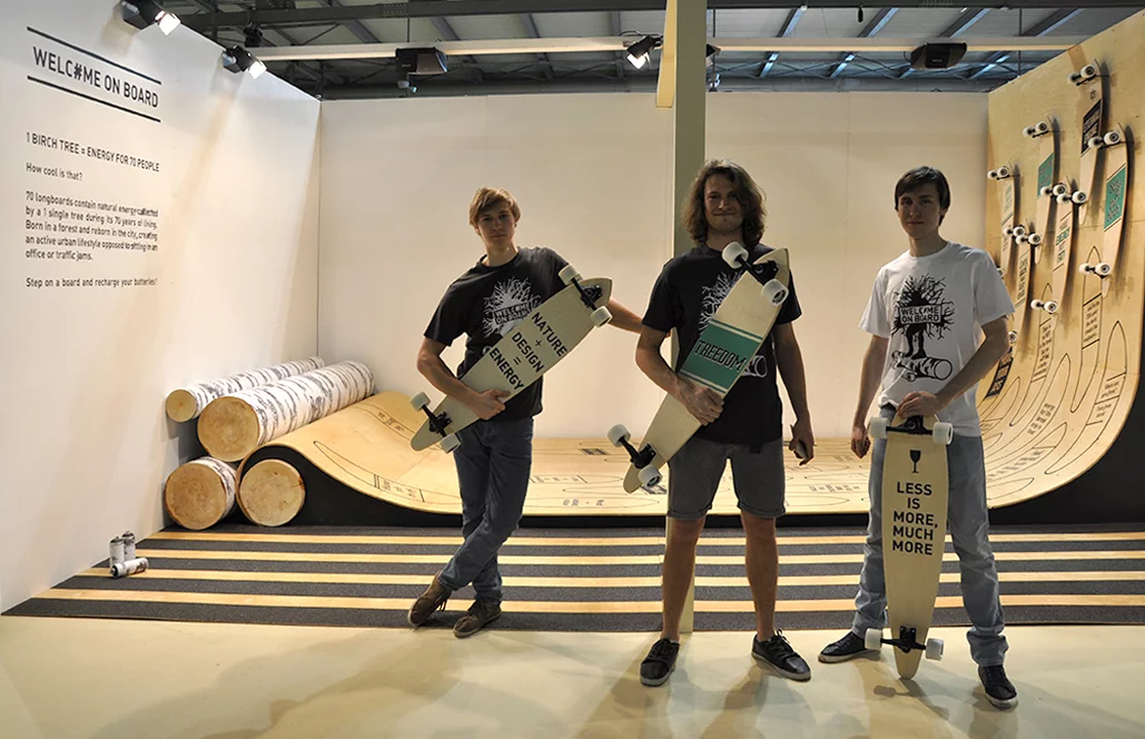 The team behind Lokal Boards from Art Academy of Latvia (Photo: Edoardo Campanale/Gizmag.com)