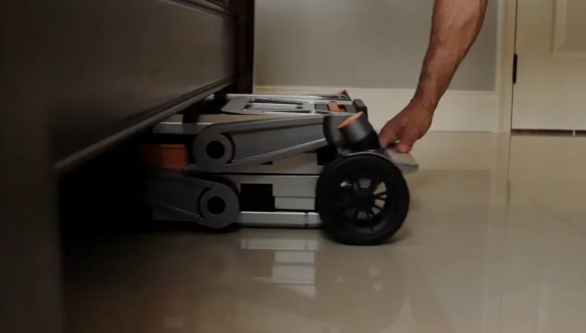 The Erovr compacts down to slide under a bed or in a closet