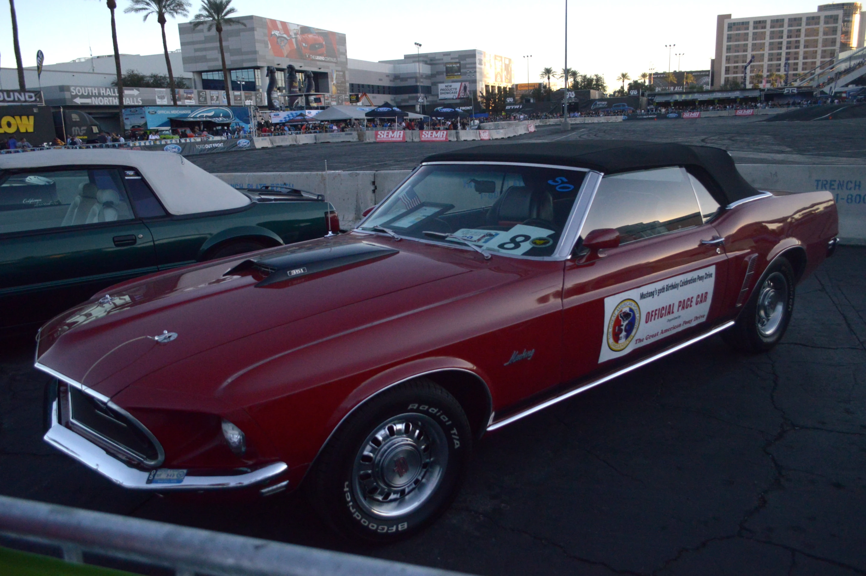 Mustangs surround the SEMA demo area (Photo: C.C. Weiss/Gizmag)