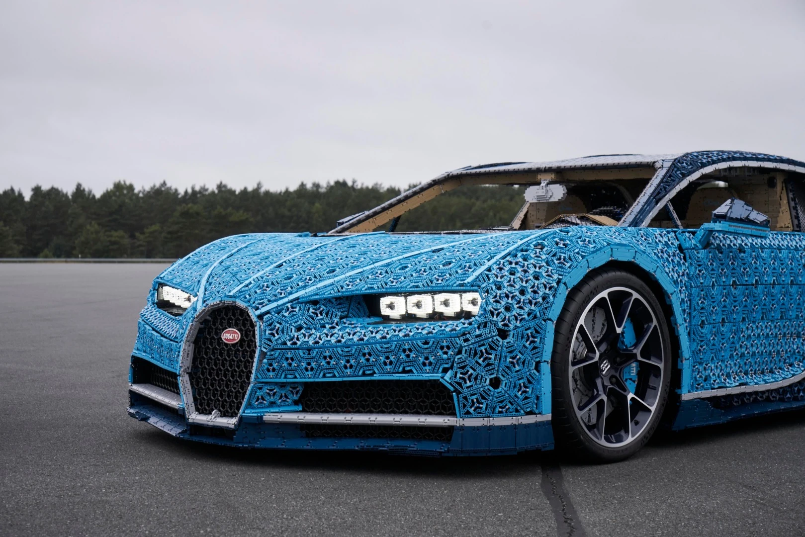 Bugatti supplied the wheels and tires for this Lego recreation of the Chiron supercar