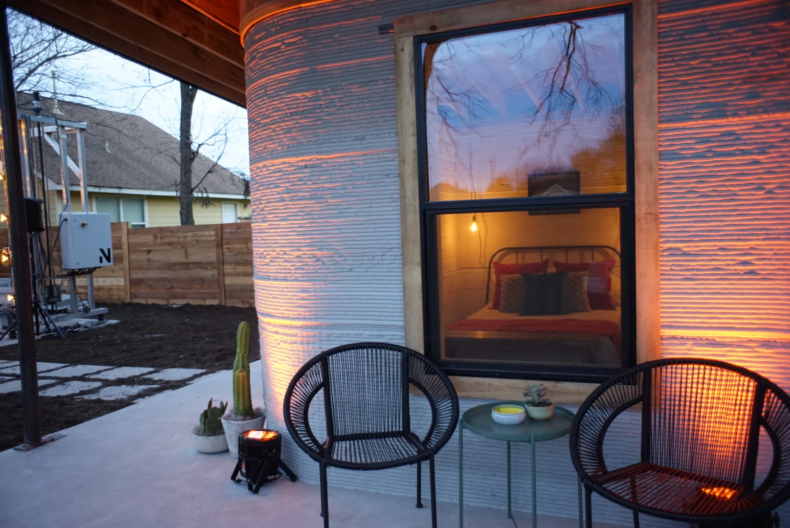 The 3D-printed home shown is a proof-of-concept model recently unveiled at SXSW in Austin, Texas