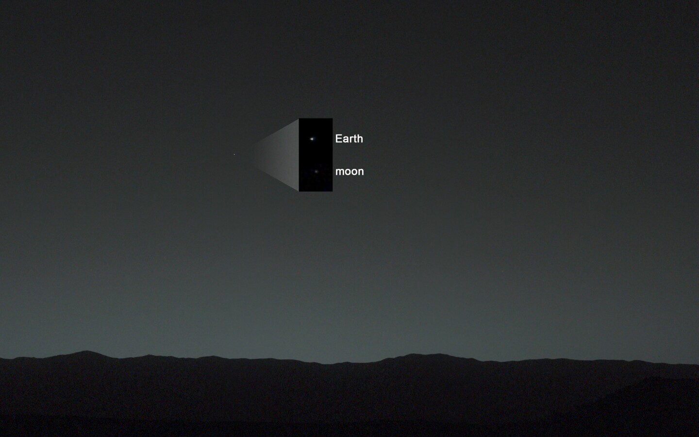 Snapshot of the Earth and Moon from the surface of Mars (Photo: NASA)