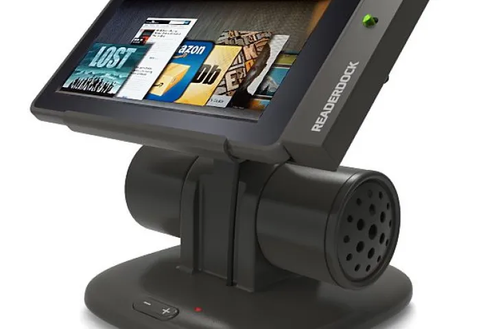 Readerdock has developed charging speaker docks for the Kindle Fire (shown) and the B&N Nook Color