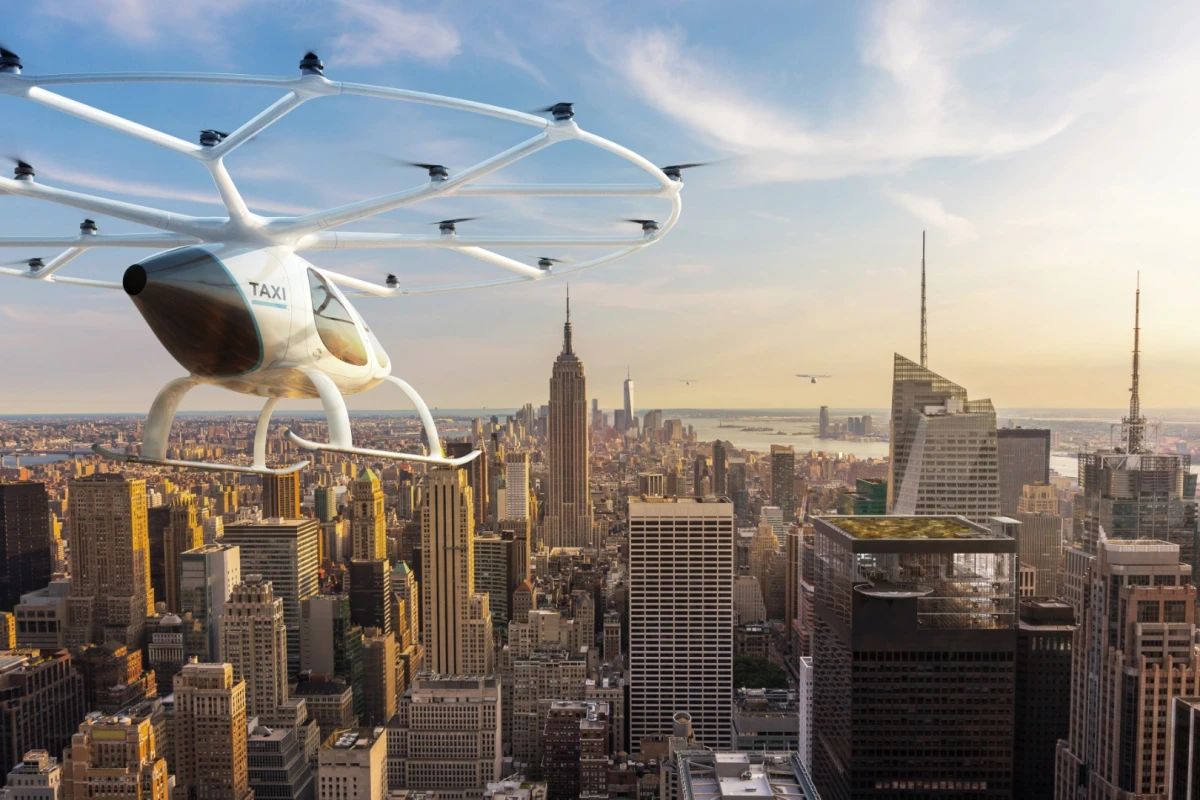 Voloctoper’s electric aircraft is built to take two passengers on short automated flights within urban centers