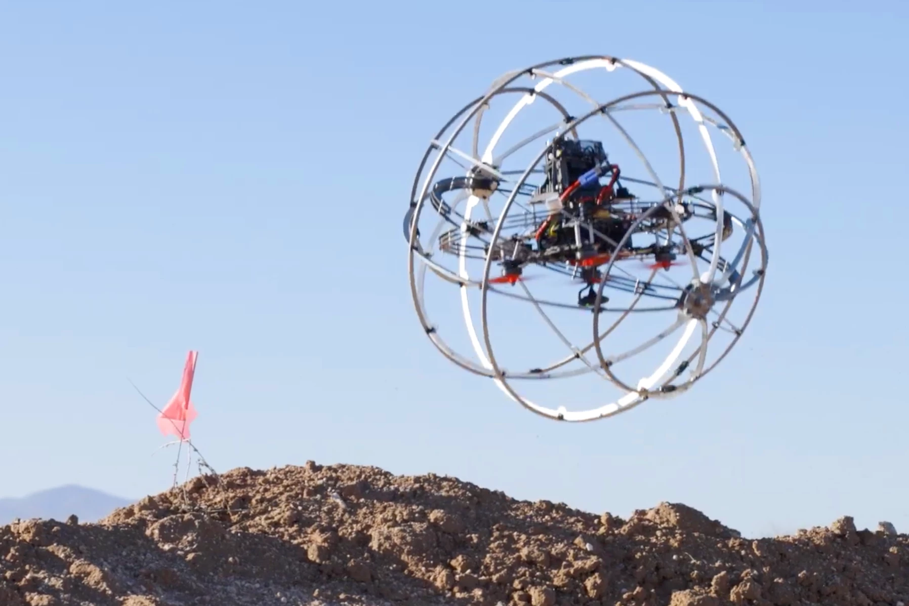 The Hybrid Mobility Robot looks like an early prototype for a Star Wars probe droid