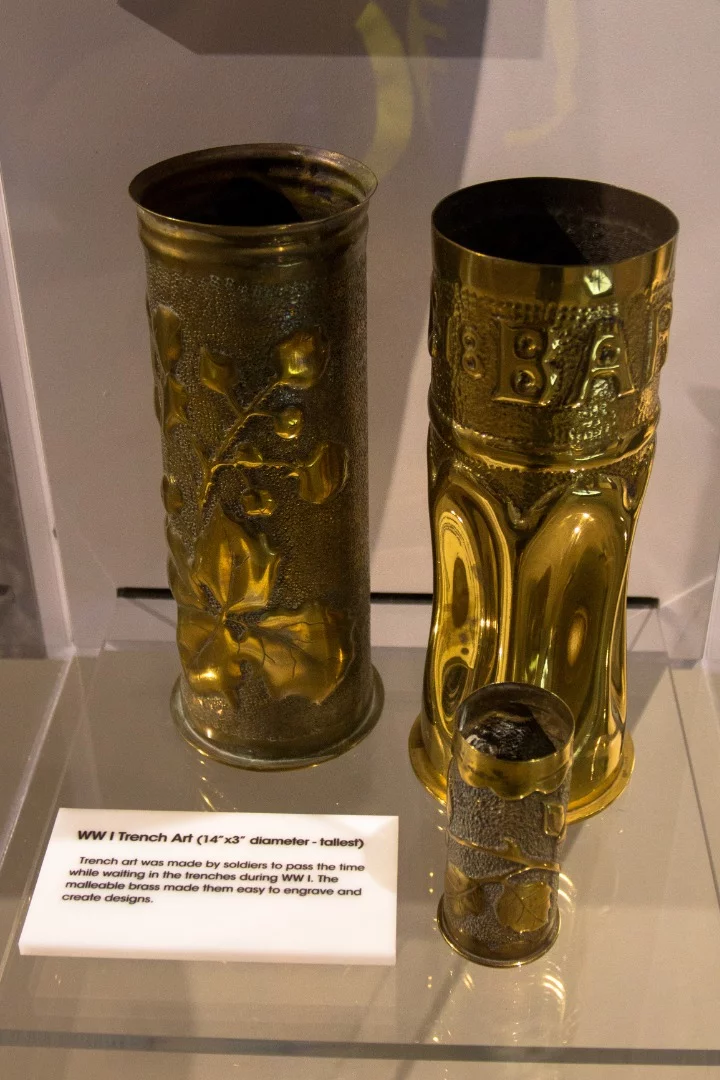 "Trench Art", made from soldiers passing the time, engraving and shaping tank shells