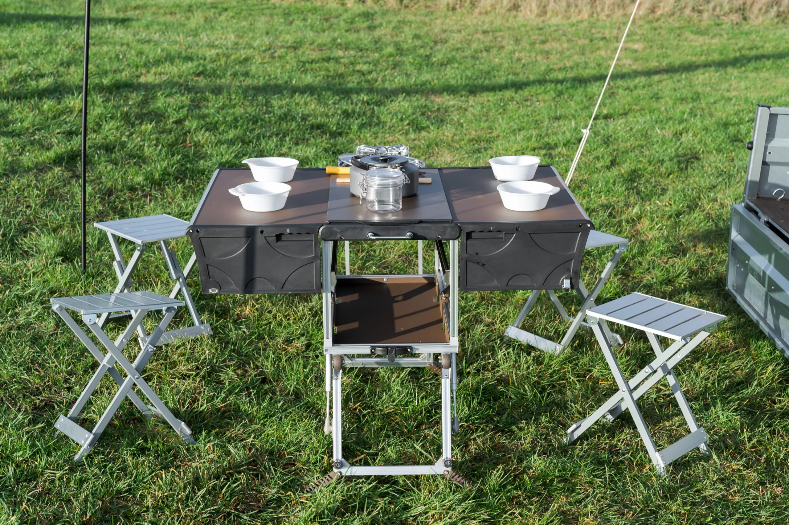There's no mention of the stools, so buyers will probably have to bring their own