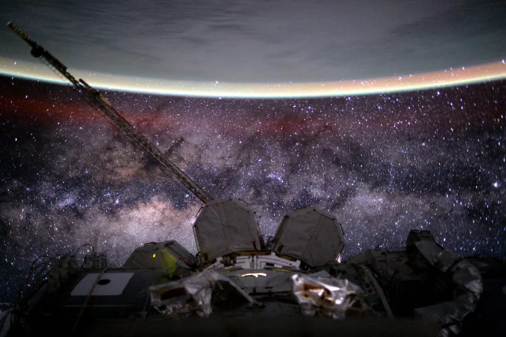 An image of the Earth's airglow effect taken by astronaut Scott Kelly aboard the ISS