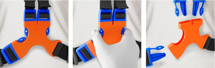 The single buckle makes for quicker release and pack removal