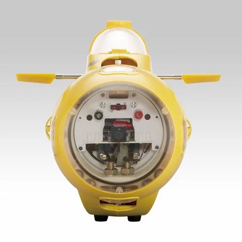 The Neptune SB-1 radio-controlled submarine (Note the camera visible through the nose cone)