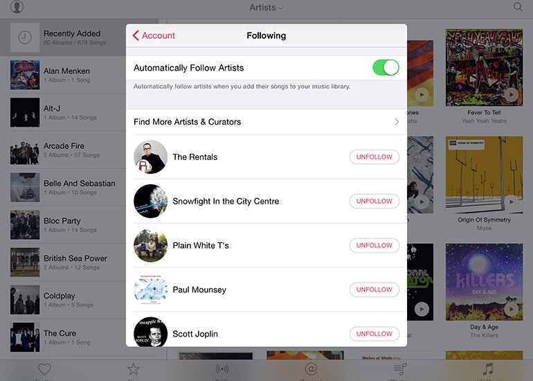Anyone added to your library is automatically followed