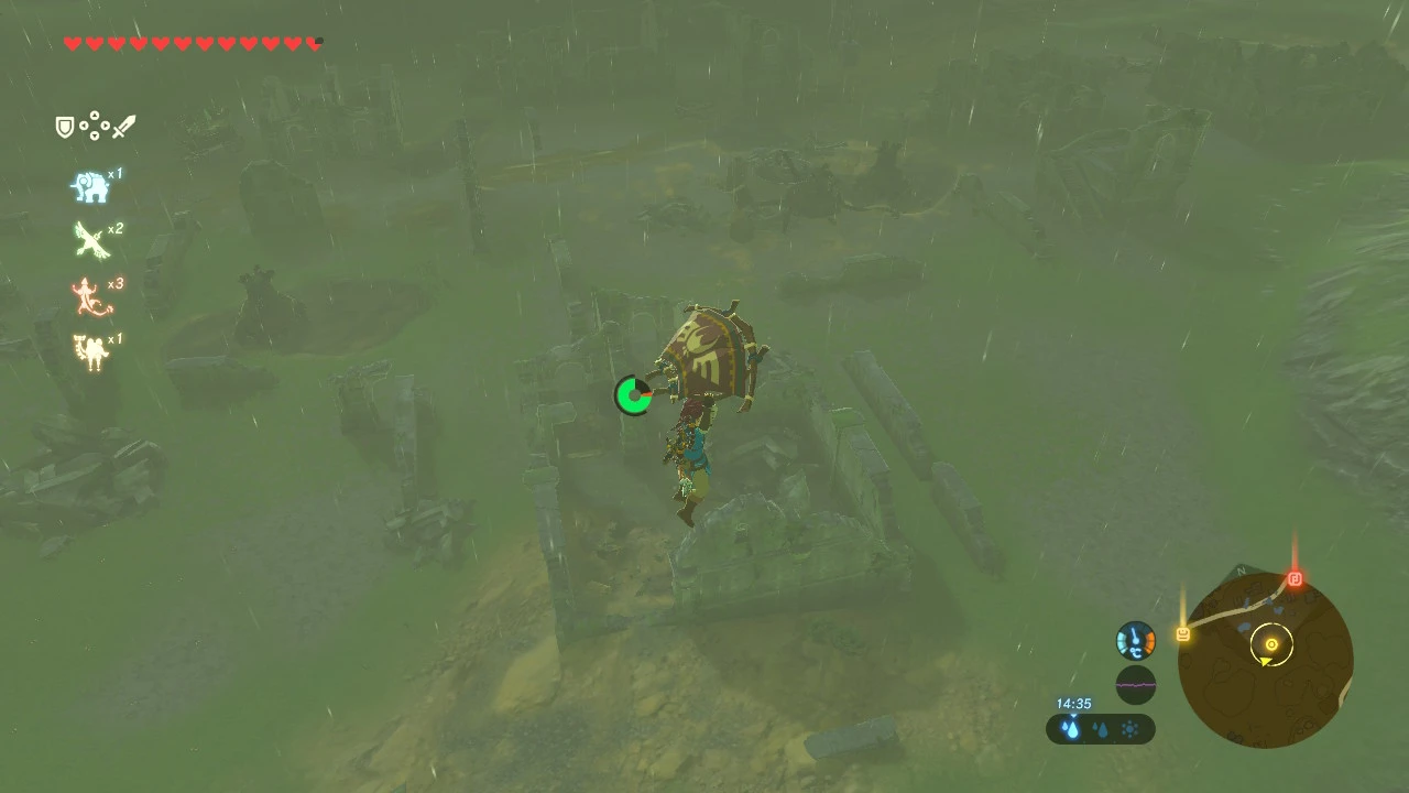 Head to the ruins.