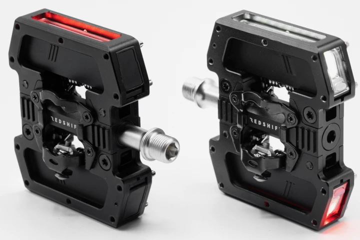 Redshift Sports' Arclight Pro Clipless Pedals feature an integrated SPD-style clipless retention mechanism