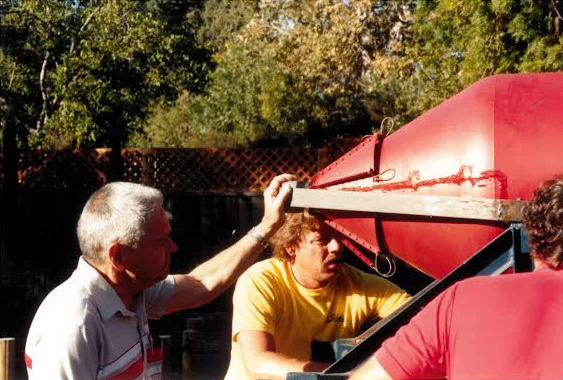 Bob Truax at the nose of the X3 rocket