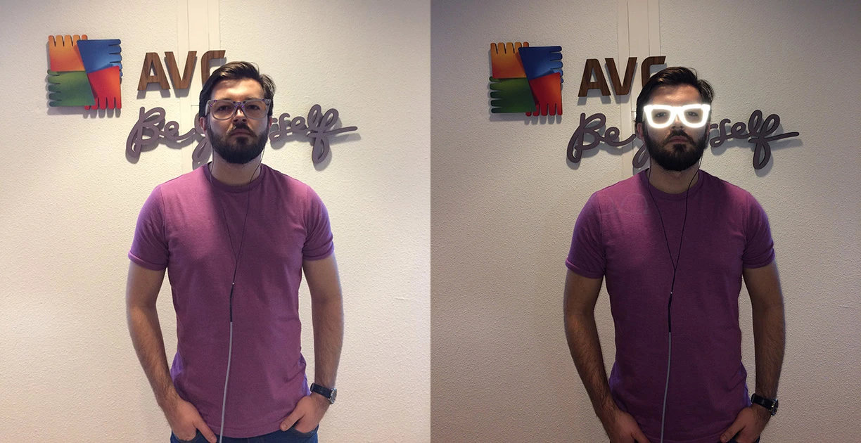 AVG says that retro-reflective materials can also beat facial recognition software by reflecting light directly back at the camera lens