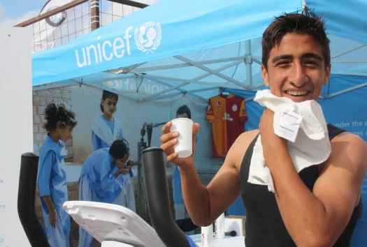 Volunteers work to increase the supply of sweat