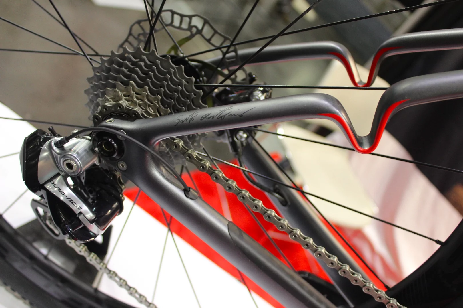 Interesting shock-absorbing feature of the seat stays of this bike by Sarto