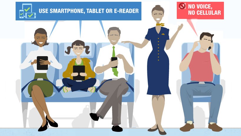 The new regulations allow for most PED use (Source: FAA)