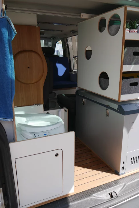 A look at the rear bathroom/storage area