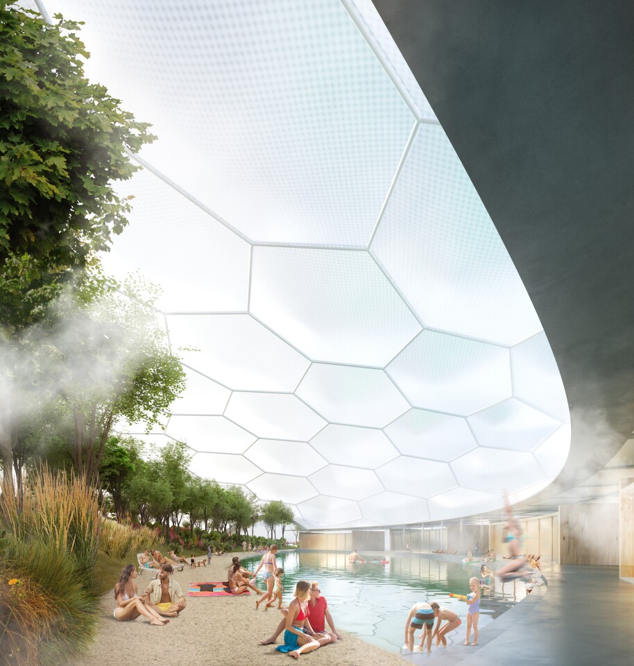 Курорт під куполом з басейнами і тропічними лісами Курорт під куполом з басейнами і тропічними лісами