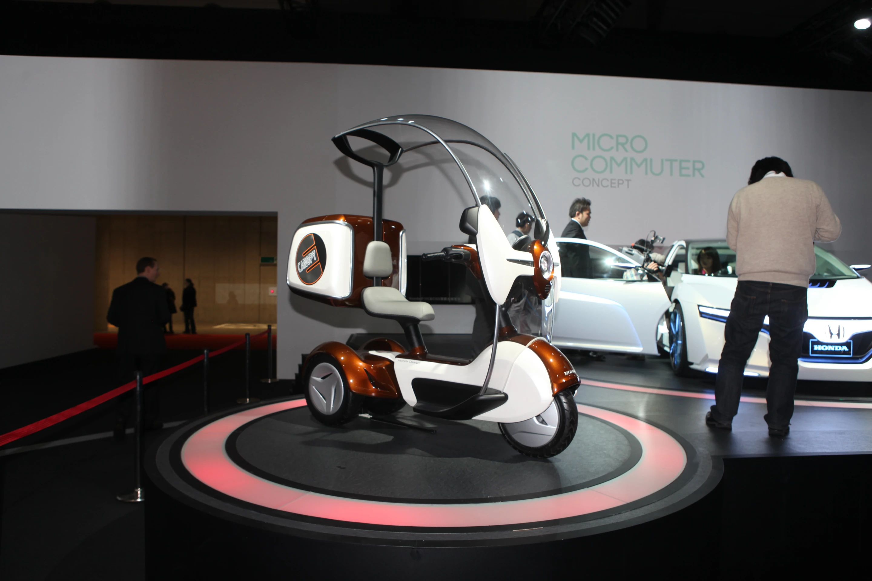 Adiva's CARGO3 tilting three-wheeler on display in Tokyo