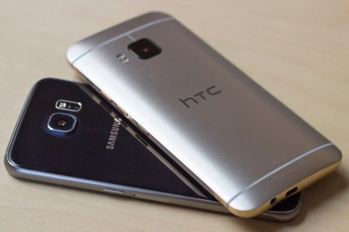 Trying to decide between the HTC One M9 (top) and Samsung Galaxy S6? Gizmag goes hands-on to compare the two