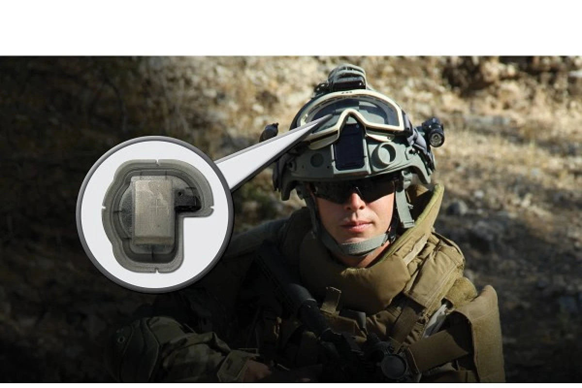 The Generation II HEADS helmet sensor indicates when soldiers have received a concussive blow to the head