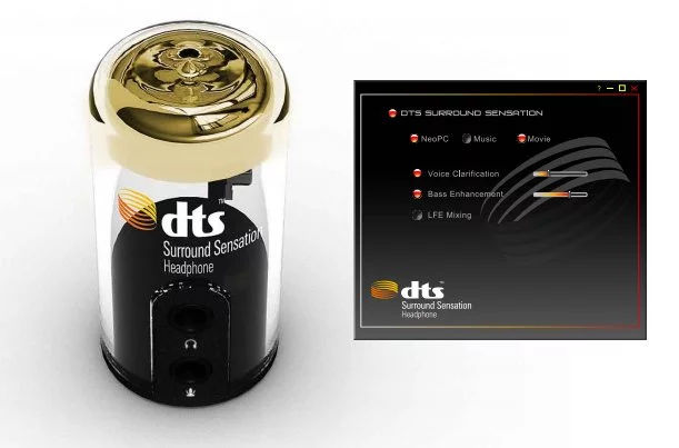 The user can configure sound options via included software